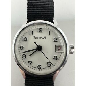 Towncraft‎ Swiss Made Womens Mechanical Wind Watch JC Penney Company 25MM 7" Z
